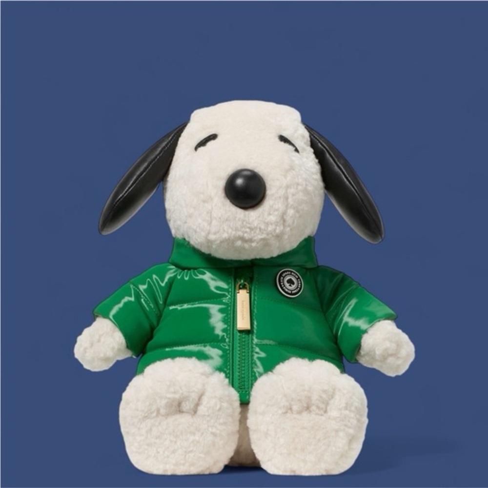 Kate Spade Snoopy Peanuts X KSNY 3D Plush Crossbody Bag with Green Jacket